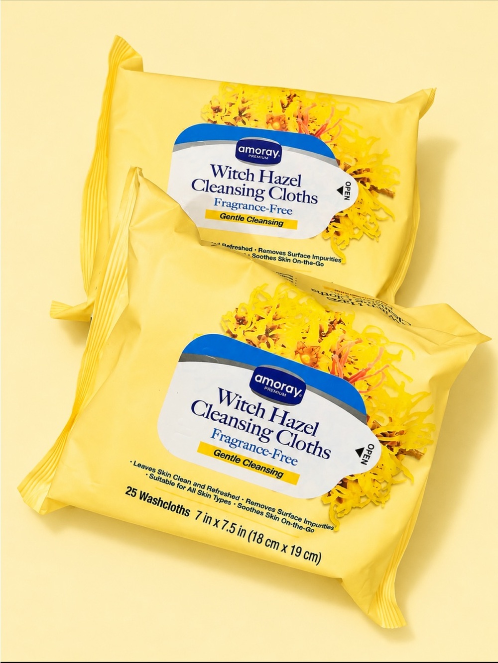 Amoray Witch Hazel Cleansing Cloths – Fragrance-Free